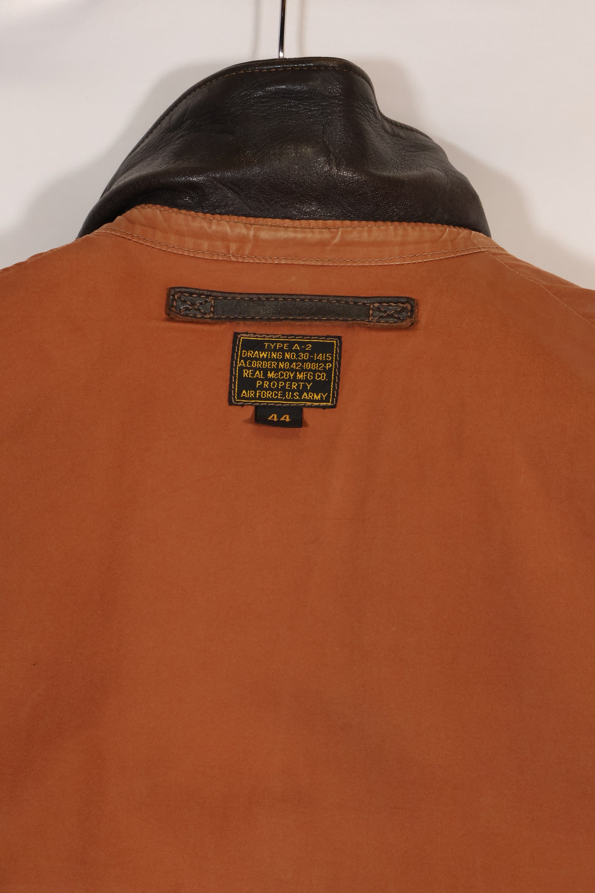 2000's size 44 Real McCoys A-2 flight jacket, repaired, used