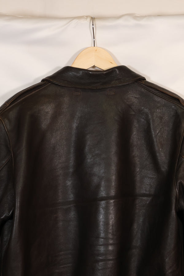 2000's size 44 Real McCoys A-2 flight jacket, repaired, used