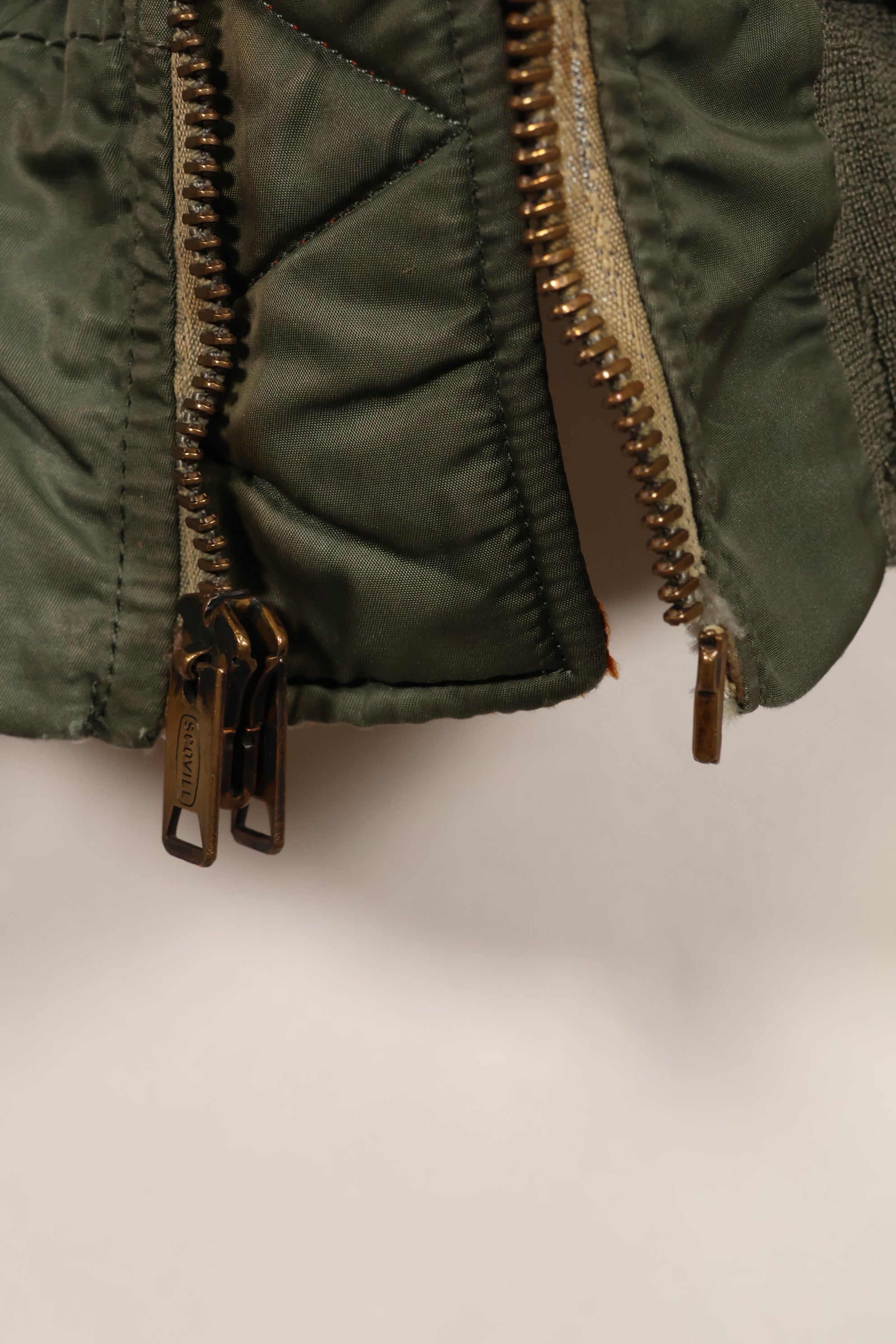 Late 1960's Estimated LARGE US Navy MA-1 Flight Jacket with pilot modifications, used.