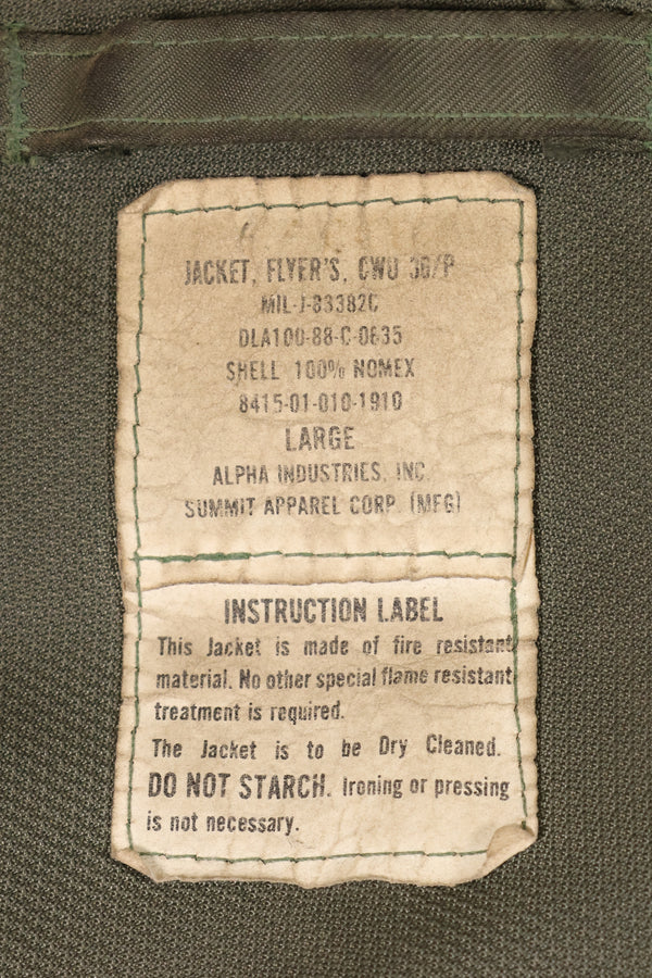 1988 Contract LARGE USAF CWU-36P Flight Jacket Light Zone Used