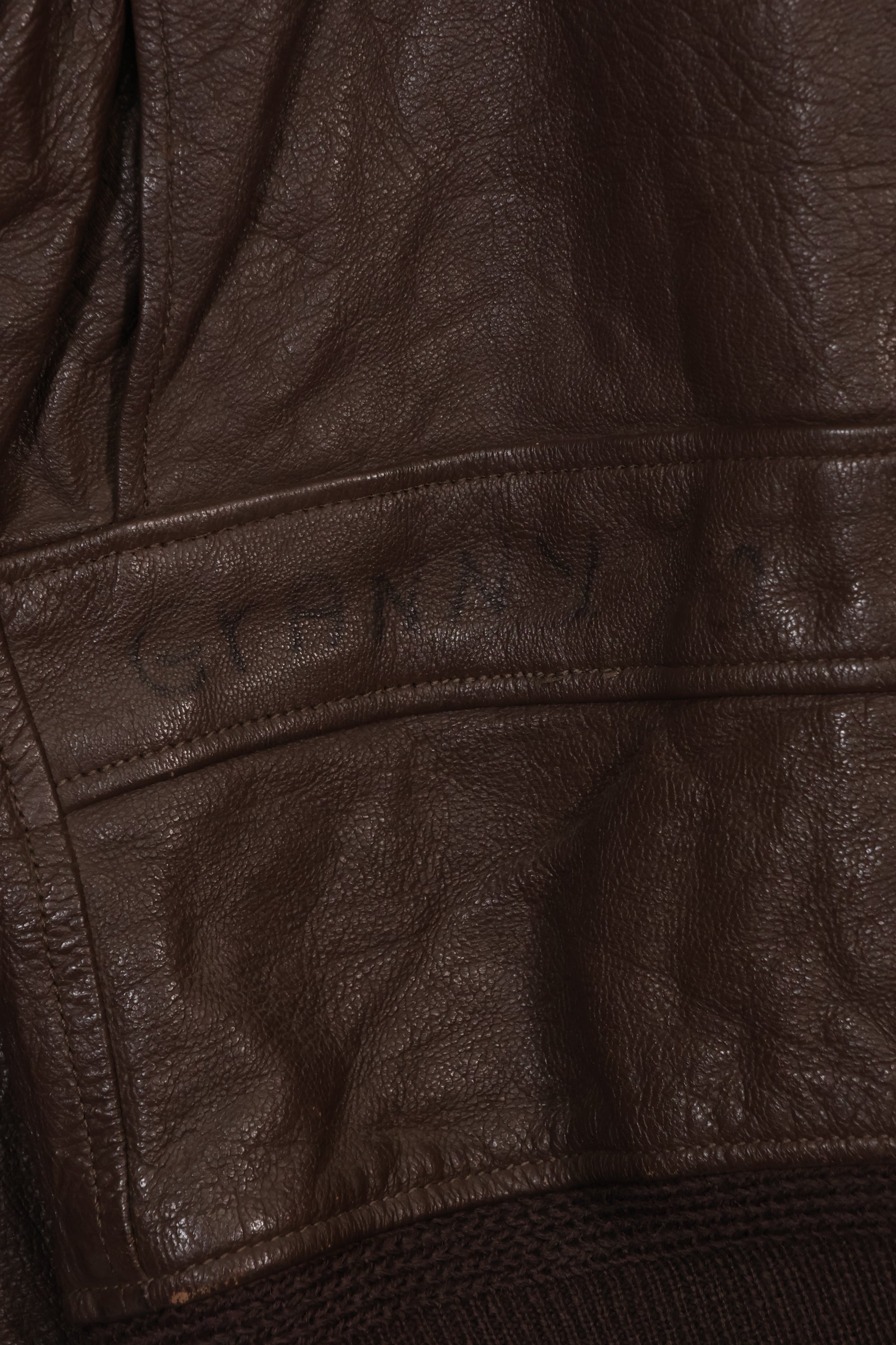 Early 1960s lot size 40 U.S. Marine Corps G-1 UGLY ANGENLS flight jacket, used.