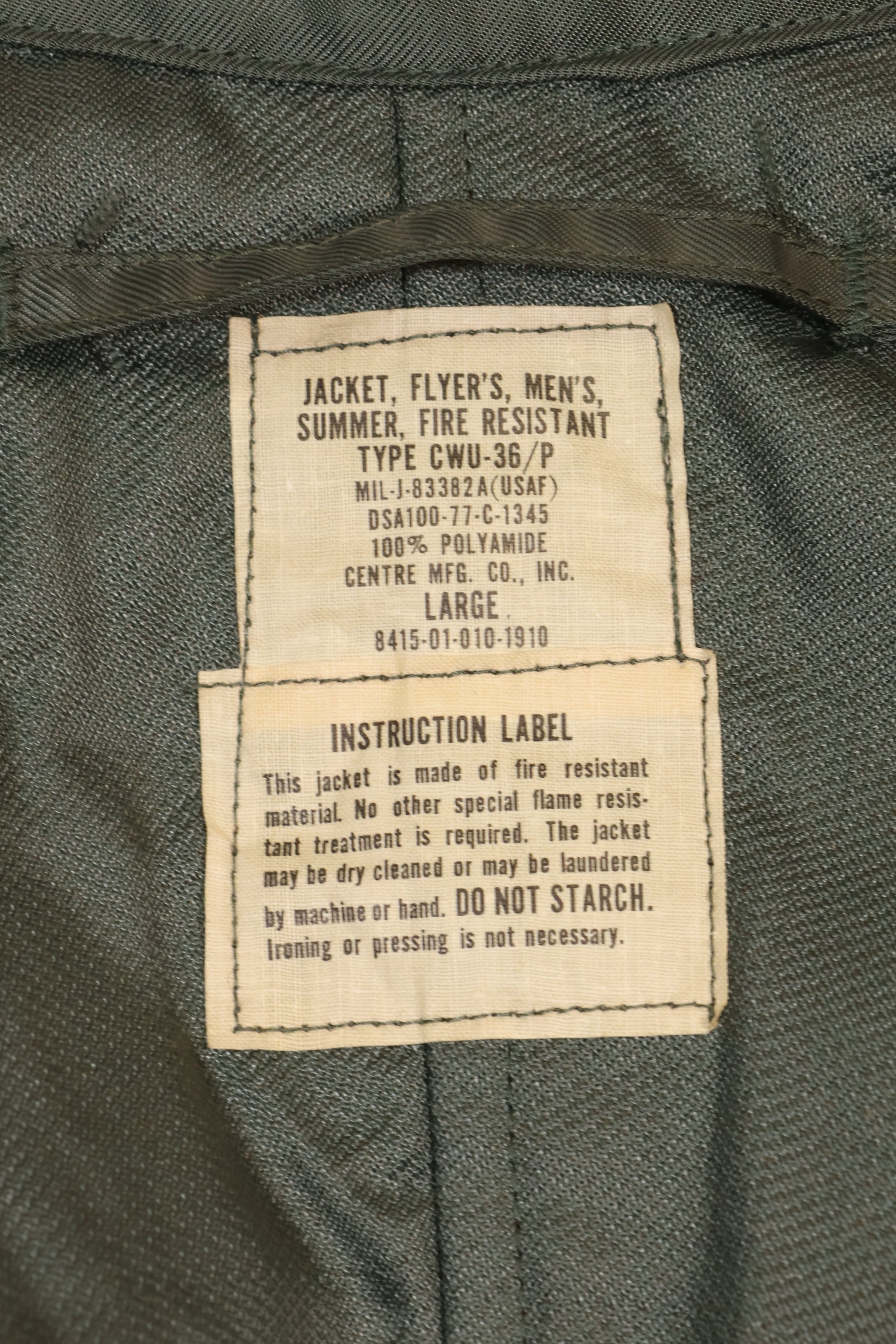 1977 LARGE Deadstock U.S. Navy CWU-36P Flight Jacket