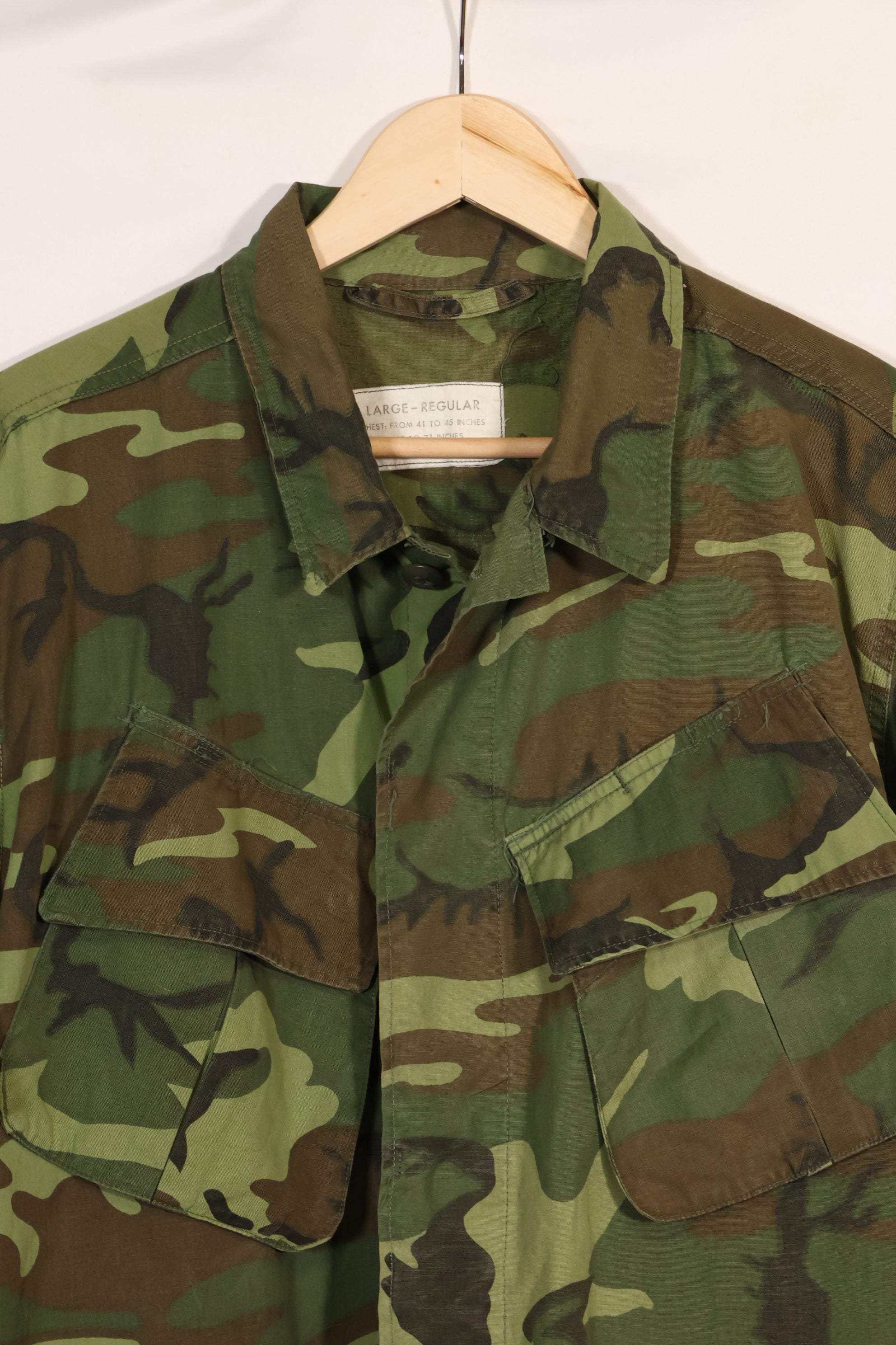 Circa 1967 L-R Non Ripstop Early Print ERDL Fatigue Jacket Used