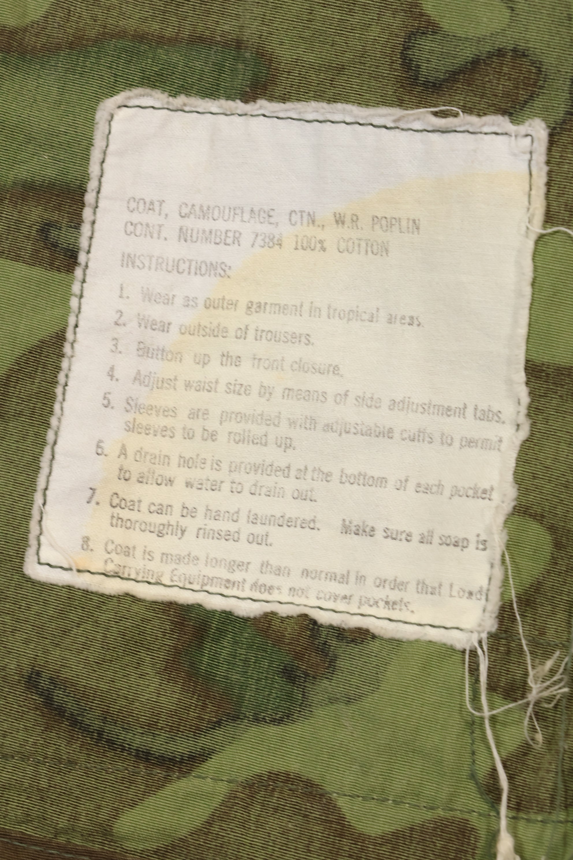 Circa 1967 L-R Non Ripstop Early Print ERDL Fatigue Jacket Used