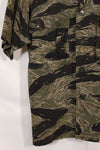 1960s US-L silver tiger stripe US cut shirt short sleeves custom torn