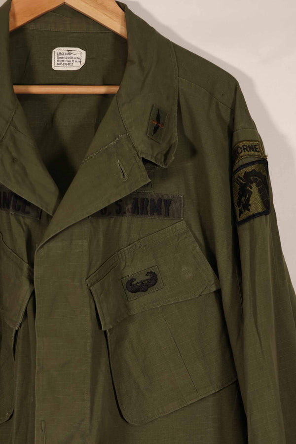 Real 1969 4th Model Jungle Fatigue Jacket L-L with Army patch, used.