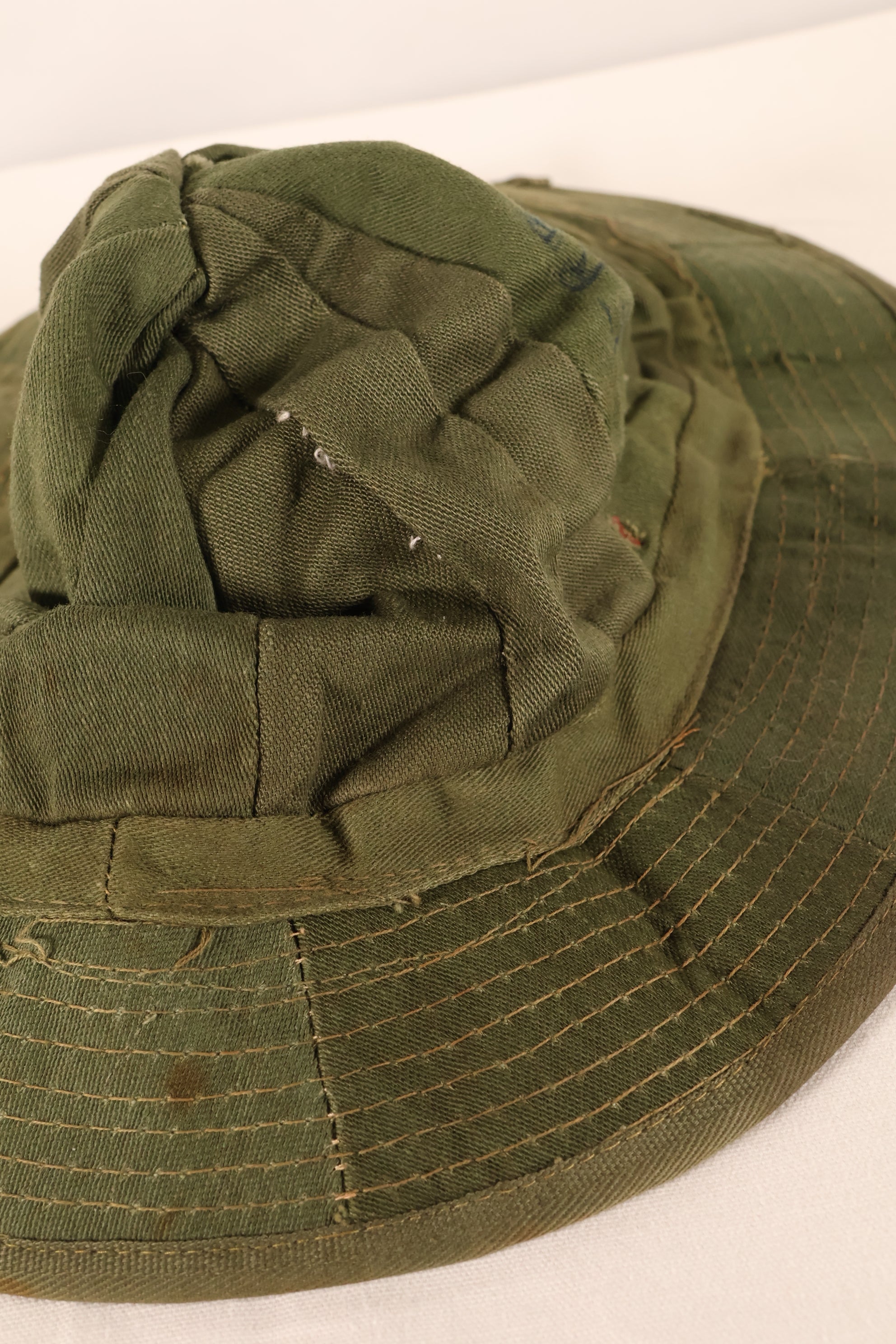 Authentic Fabric: South Vietnamese Marine Corps (VNMC) 3rd Pattern Transition-Period Fabric, Tiger Stripe Boonie Hat Replica