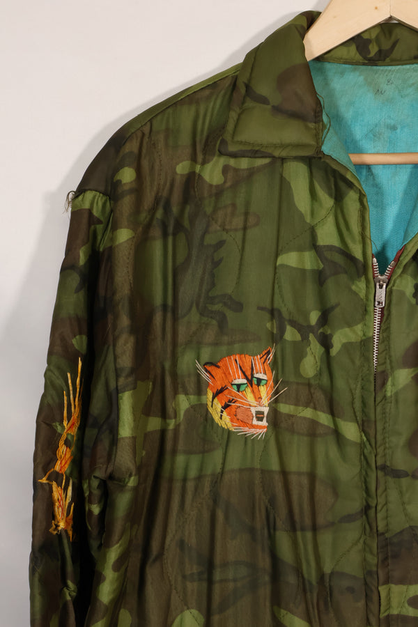 1970-71 large size Vietnam War camouflage poncho tour jacket DA NANG used
