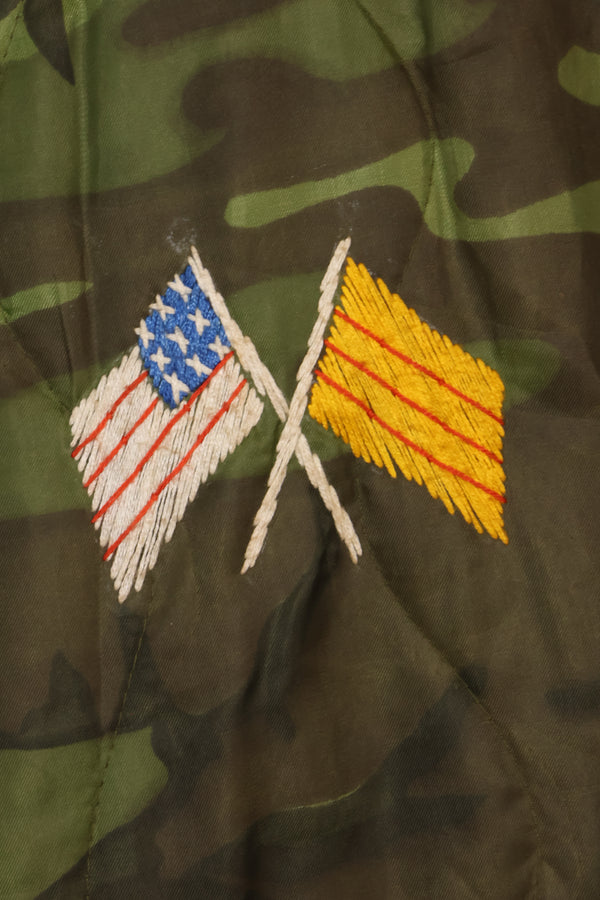 1970-71 large size Vietnam War camouflage poncho tour jacket DA NANG used
