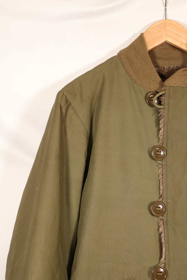 1940s WWII M-43 Field Jacket with thermal liner, used.
