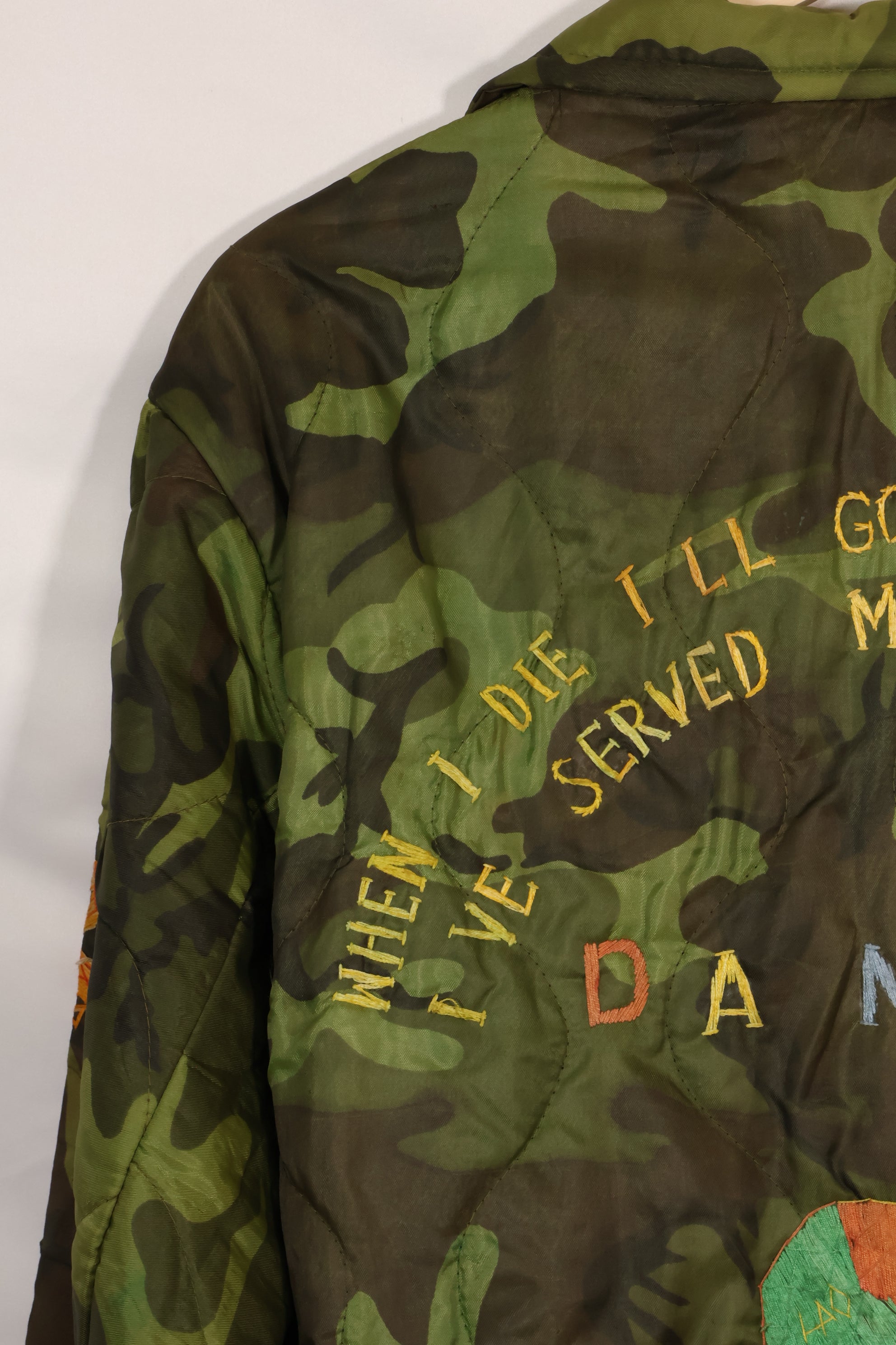 1970-71 large size Vietnam War camouflage poncho tour jacket DA NANG used