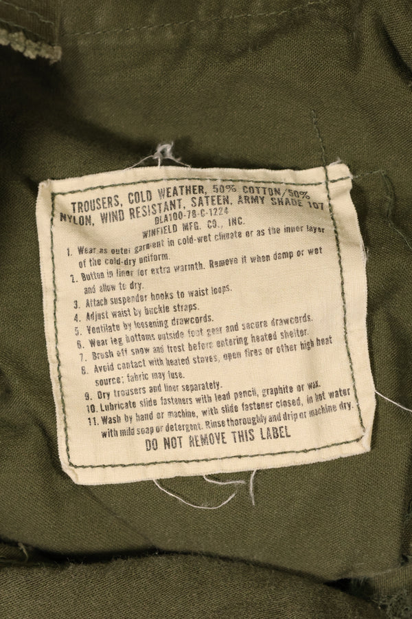 1978 Contract, M-L, U.S. Military, M65 Field Pants, Slightly Faded, Used