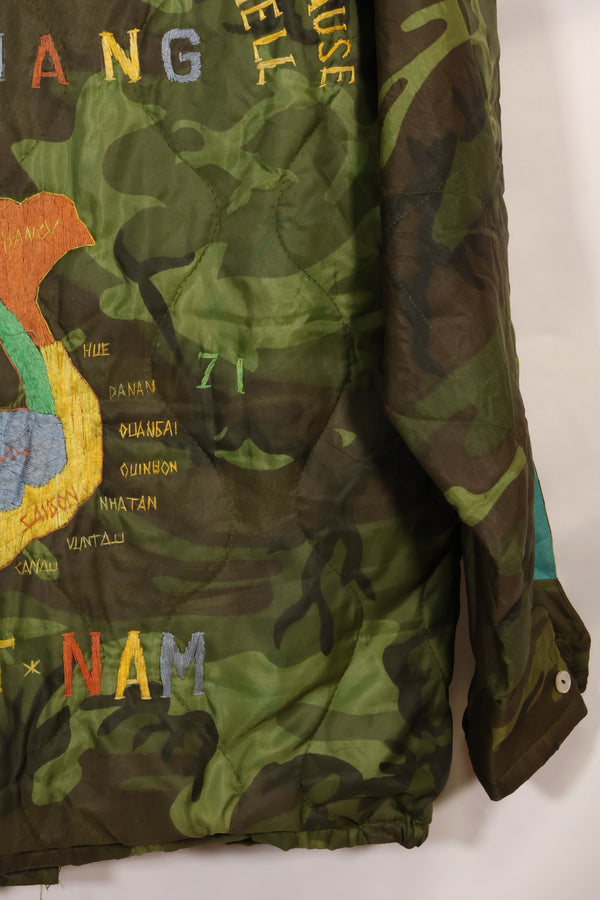 1970-71 large size Vietnam War camouflage poncho tour jacket DA NANG used