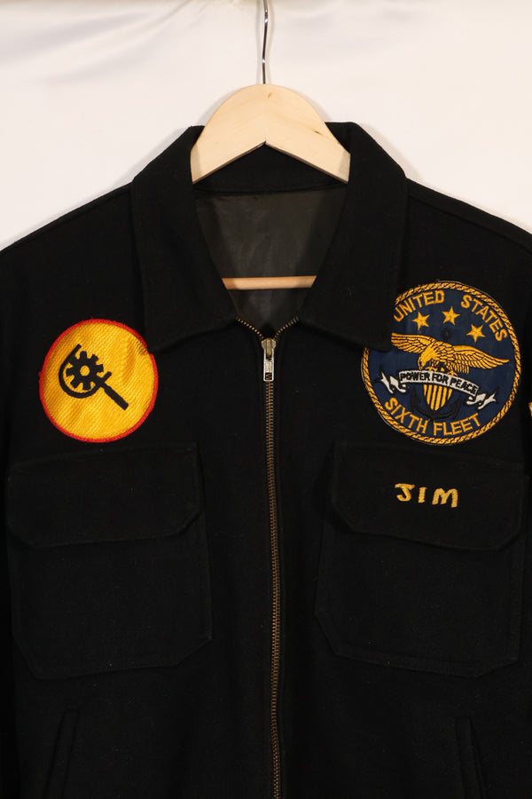 1987 large size US Navy USS SPIEGEL GROVE tour jacket.
