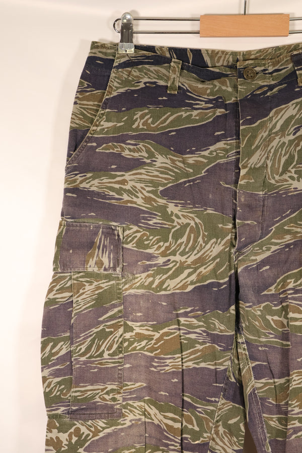 Estimated circa 1966; Privately sourced; Silver Tiger pattern; Tiger stripes; 2nd Model fatigue pants cut; Used