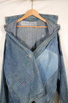 1930s U.S. Army denim pullover shirt, 3 buttons, used.