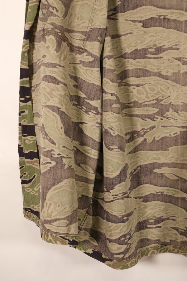 1960年代後半　US-L　レイトウォーライトウェイトパターン　タイガーストライプ　シャツ　退色あり　中古品