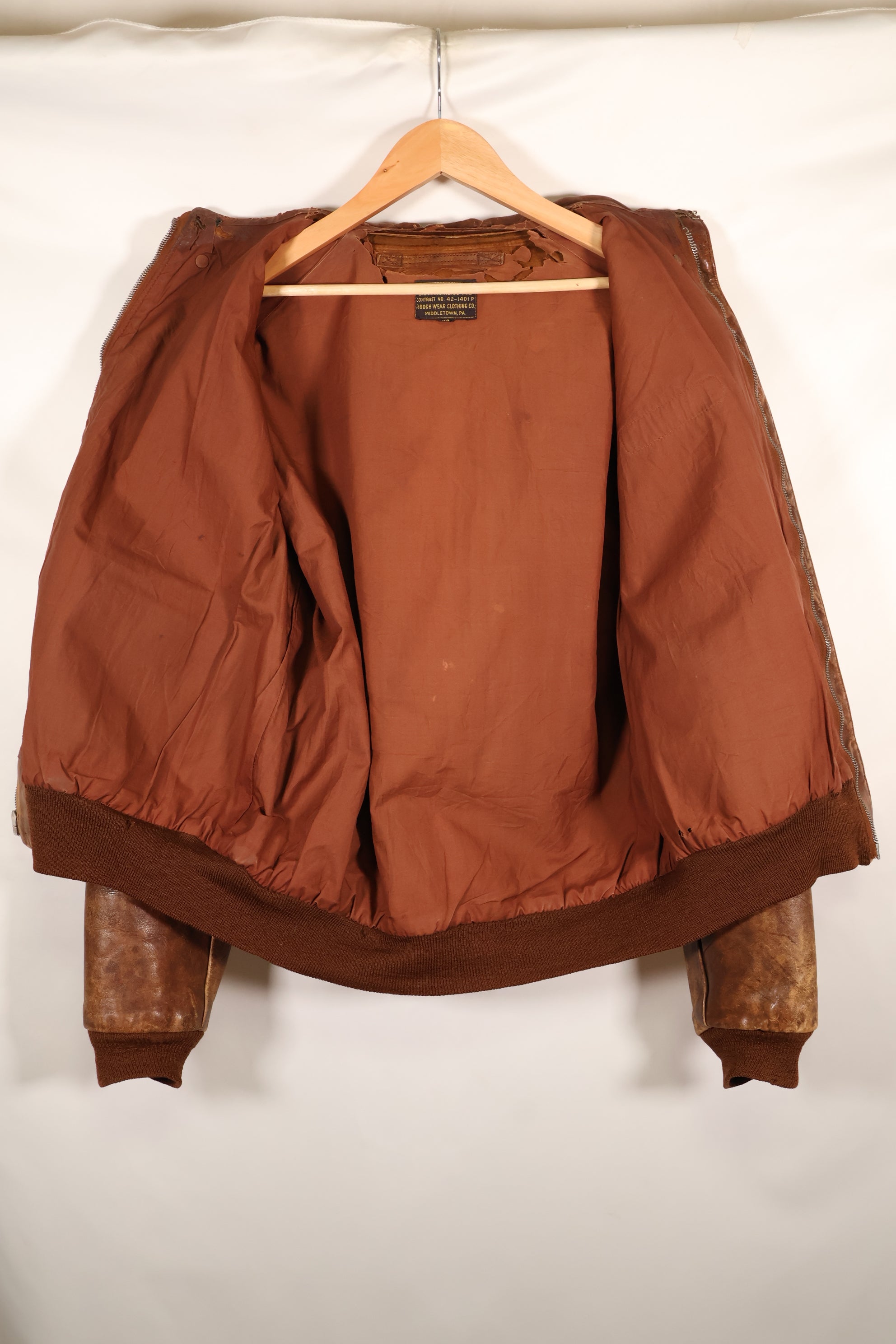 1940s size 42 USAAF A-2 flight jacket Rough Wear Clothing Co. used