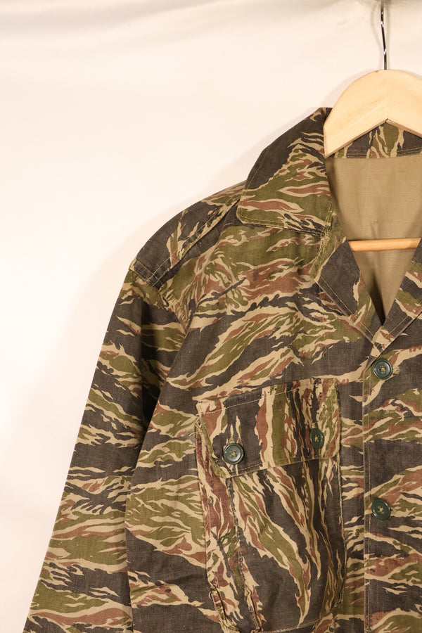 Late 1960s | Locally made | Estimated to be made in Vietnam or Thailand | Tiger-striped shirt | Used