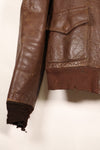 1940s size 42 WWII U.S. Army Air Corps USAAF A-2 flight jacket with name, used.