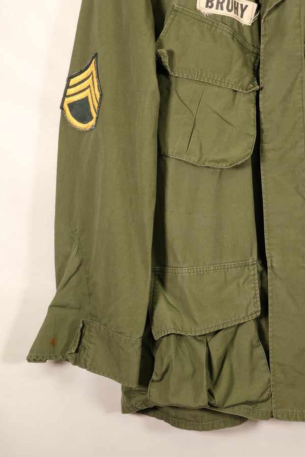 Contract item from around 1967—M-S 3rd Model Jungle Fatigue Jacket with patch (added later)—Used