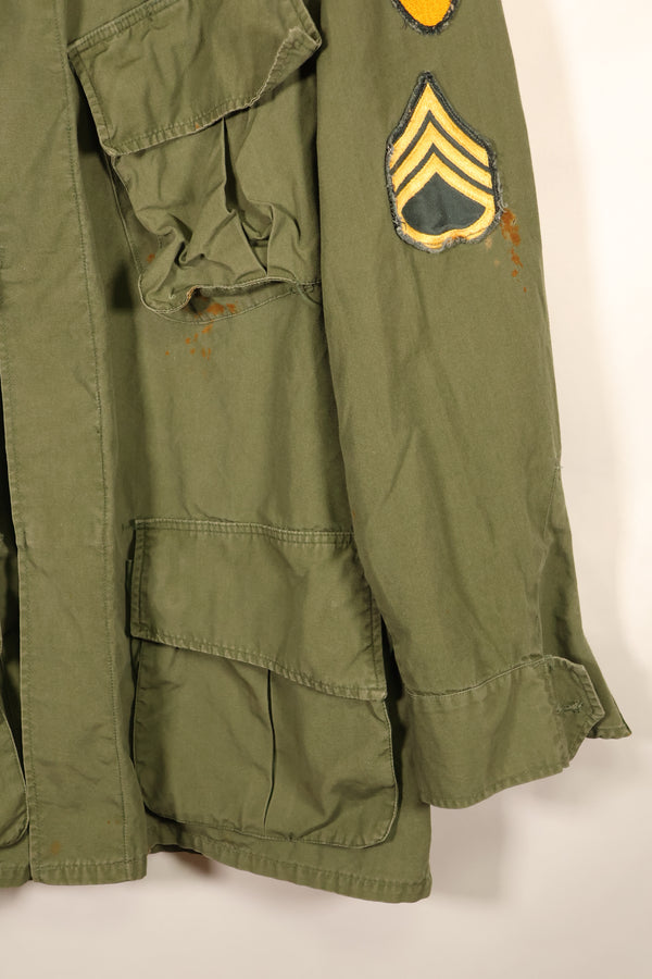 Contract item from around 1967—M-S 3rd Model Jungle Fatigue Jacket with patch (added later)—Used