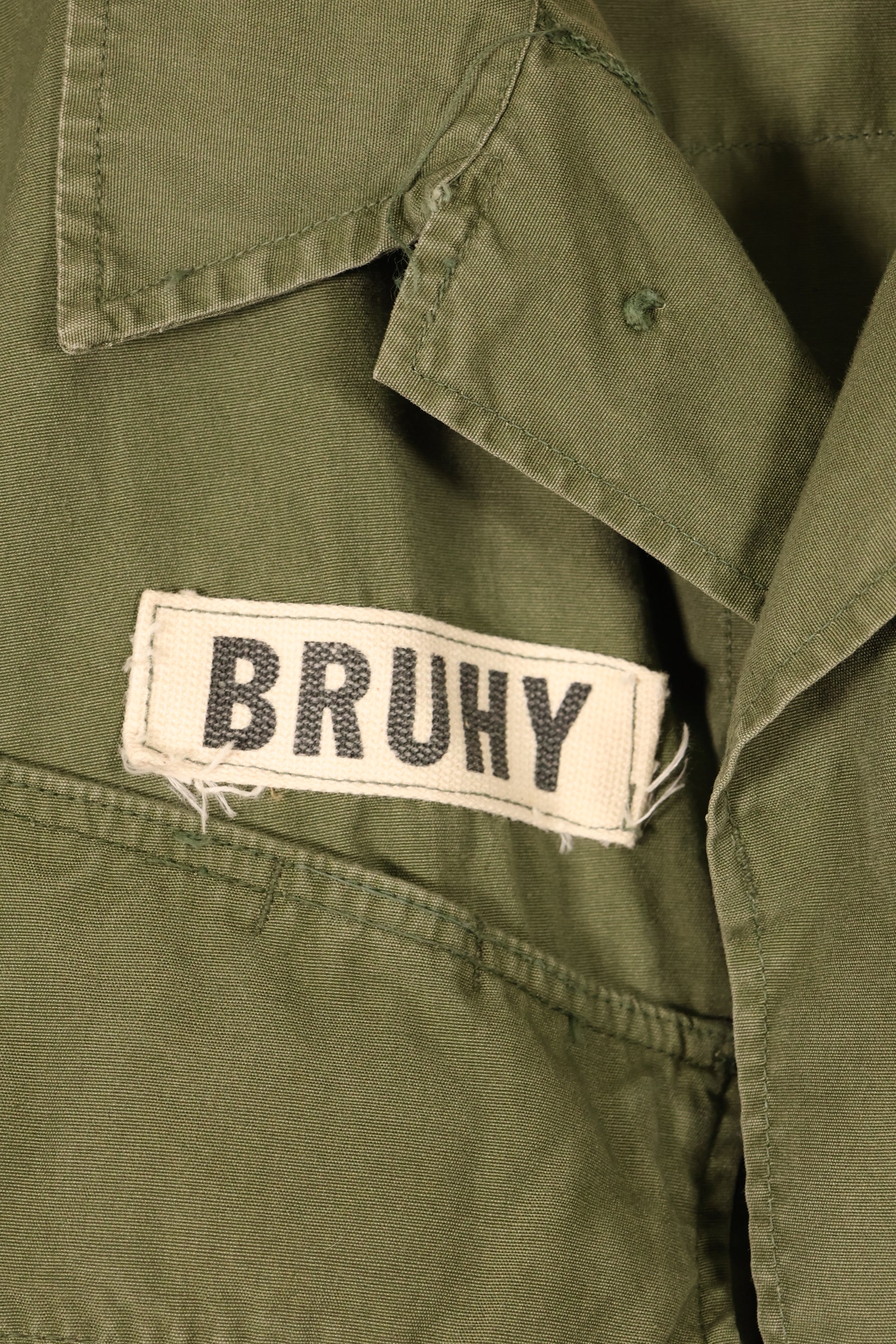 Contract item from around 1967—M-S 3rd Model Jungle Fatigue Jacket with patch (added later)—Used
