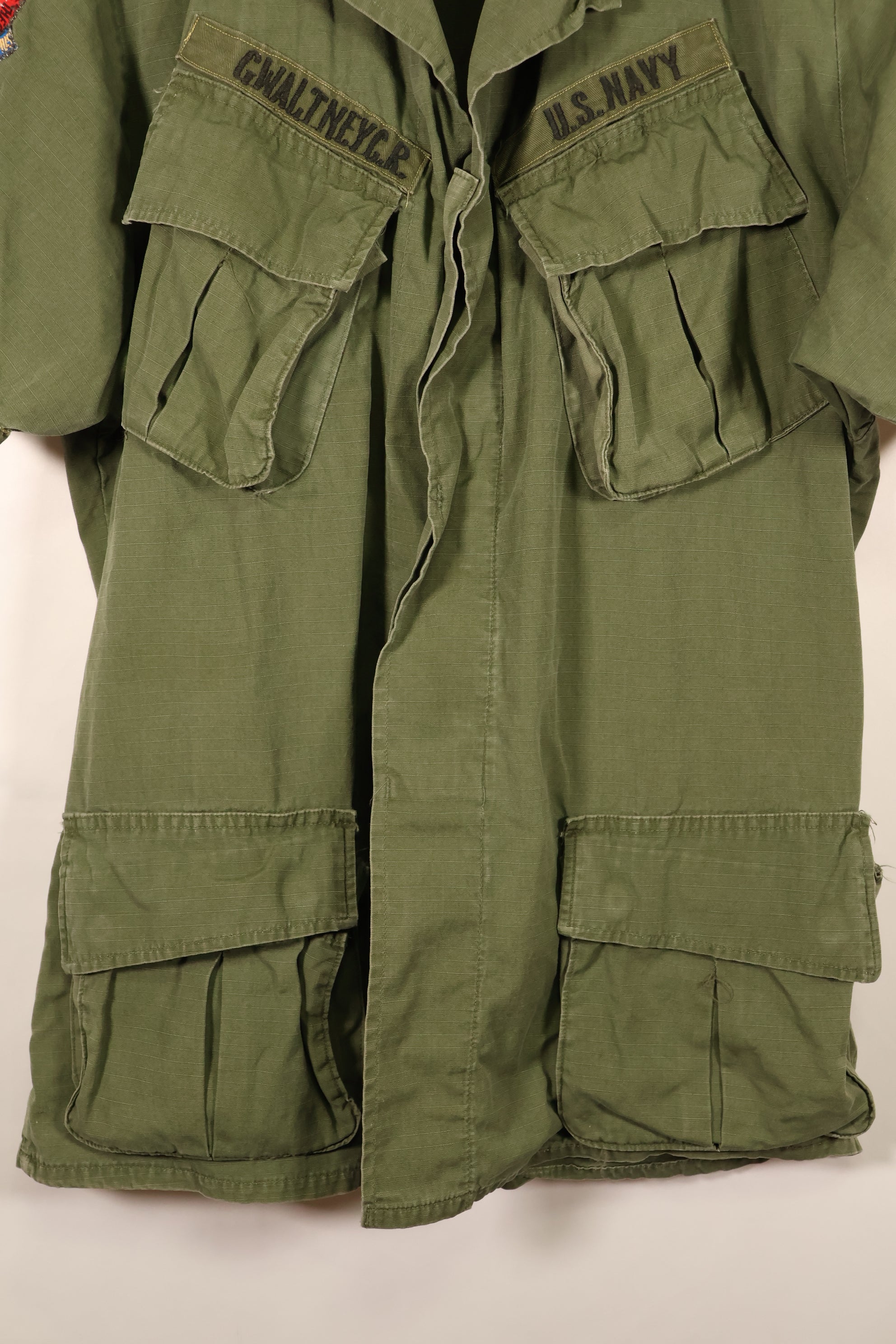 1968 Contract, M-R, 4th Model Jungle Fatigue Jacket, USN, Short-Sleeve Custom, Used
