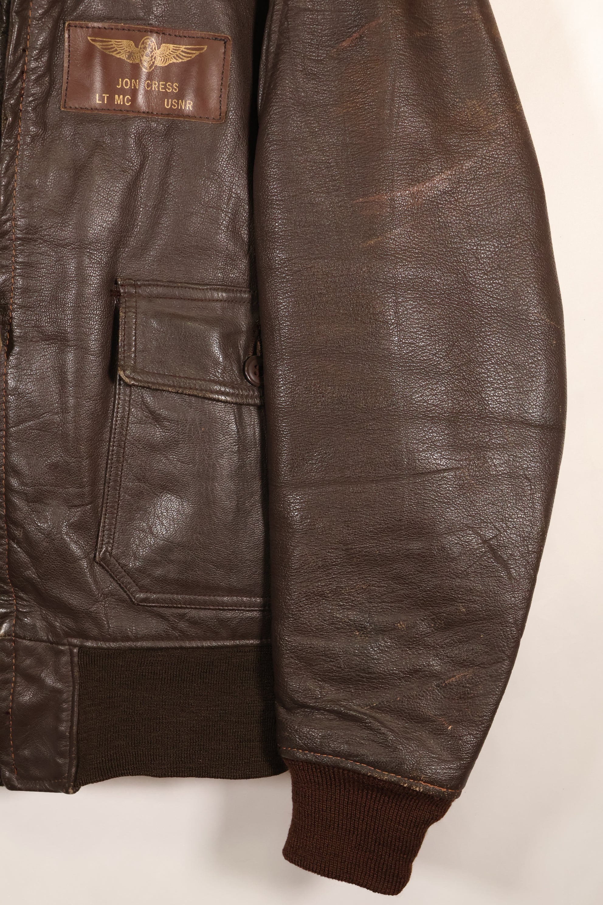 1970 contract size 42 G-1 flight jacket USS AMERICA with patch, used.