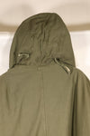 Late 1940's L size US Army M-48 Field Parka with repairs, used movie company costume.