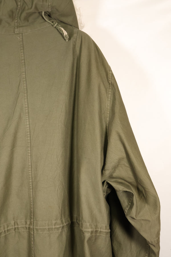 Late 1940's L size US Army M-48 Field Parka with repairs, used movie company costume.