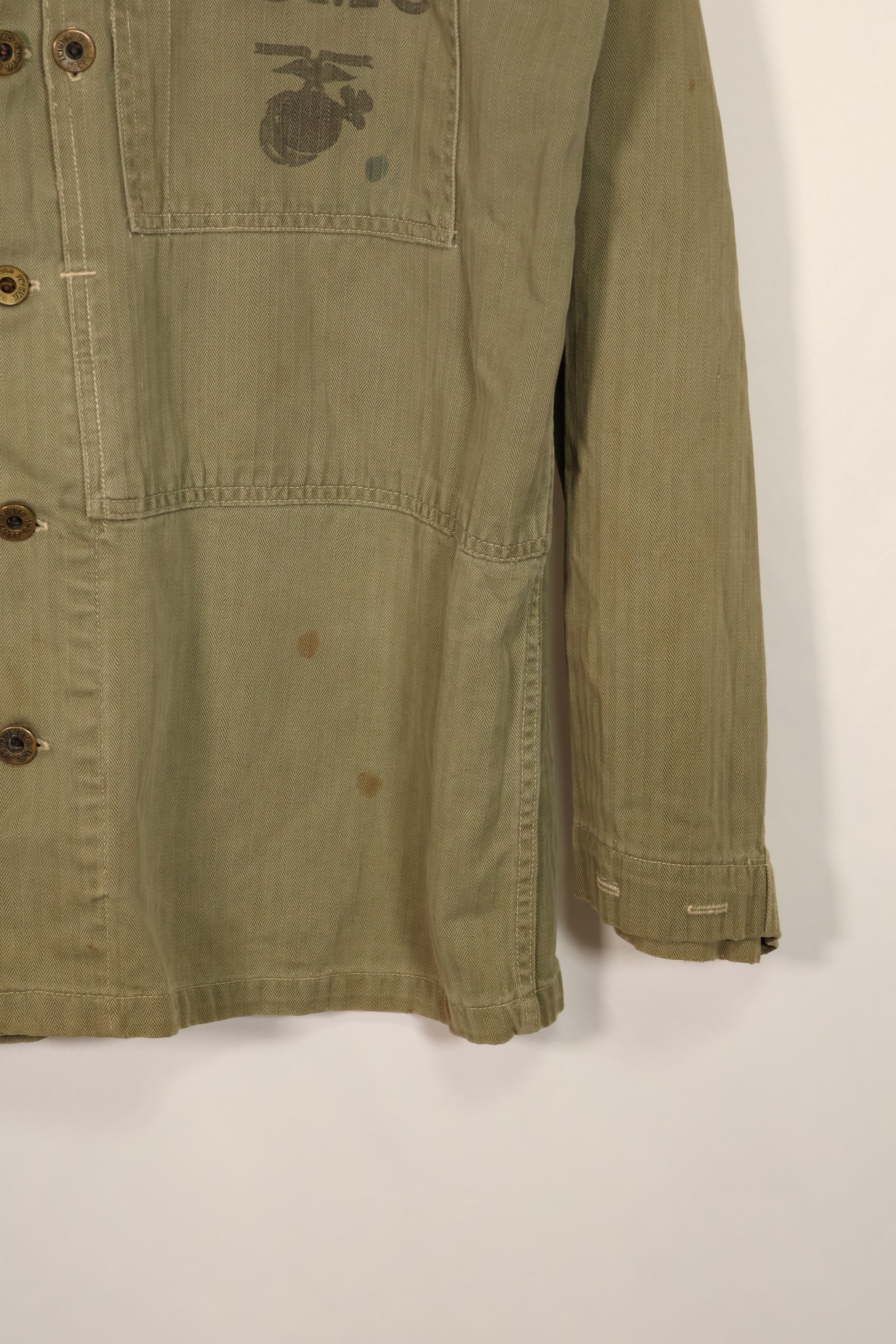 Real U.S. Marine Corps USMC M44 HBT Utility Jacket Used