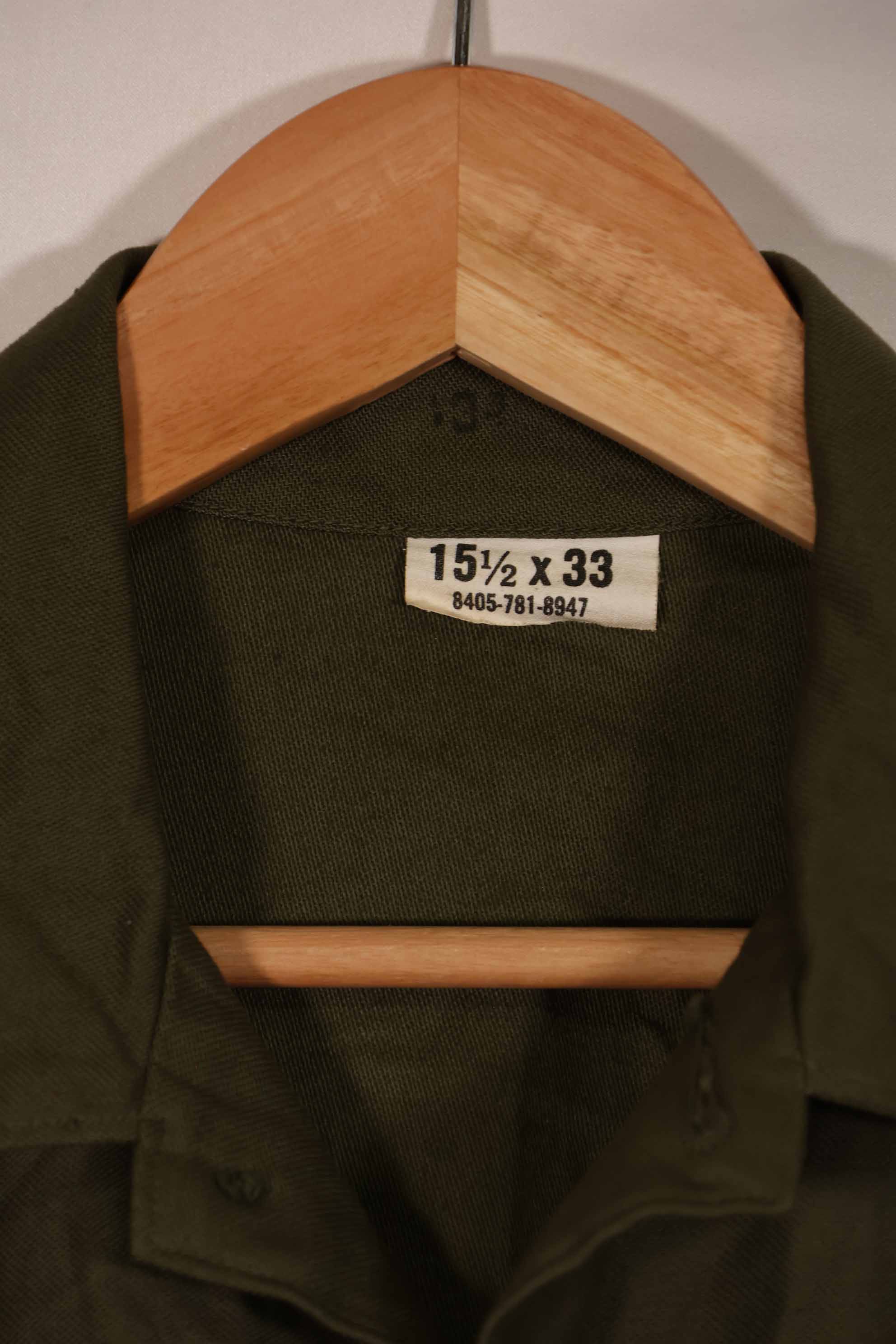 Real 1967 U.S. Army OG-107 utility shirt, almost unused, B