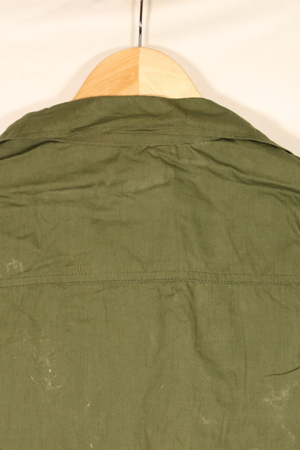 1967 Contract, L-L, Virtually Unused, 3rd Model Jungle Fatigue Jacket, Stains on the Back, Used