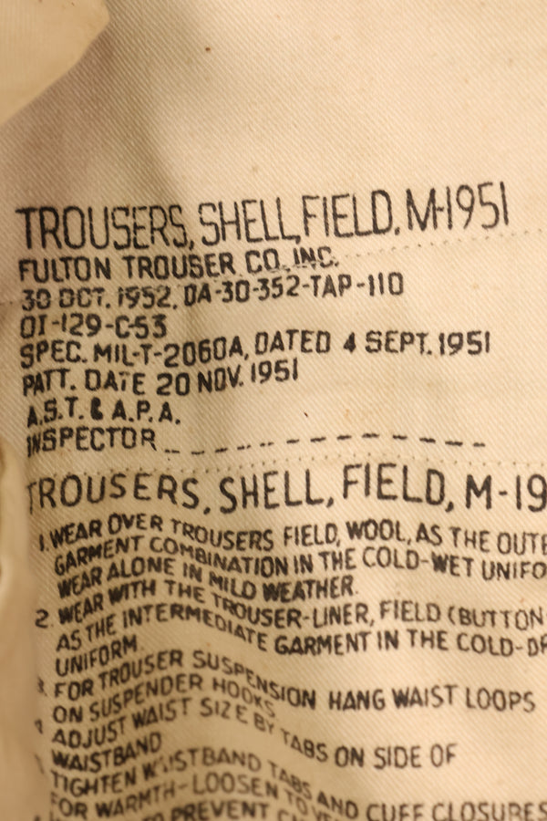 1951 Contract, M-R, U.S. Army, M-1951 Field Pants, M51 Pants, Virtually Unused　