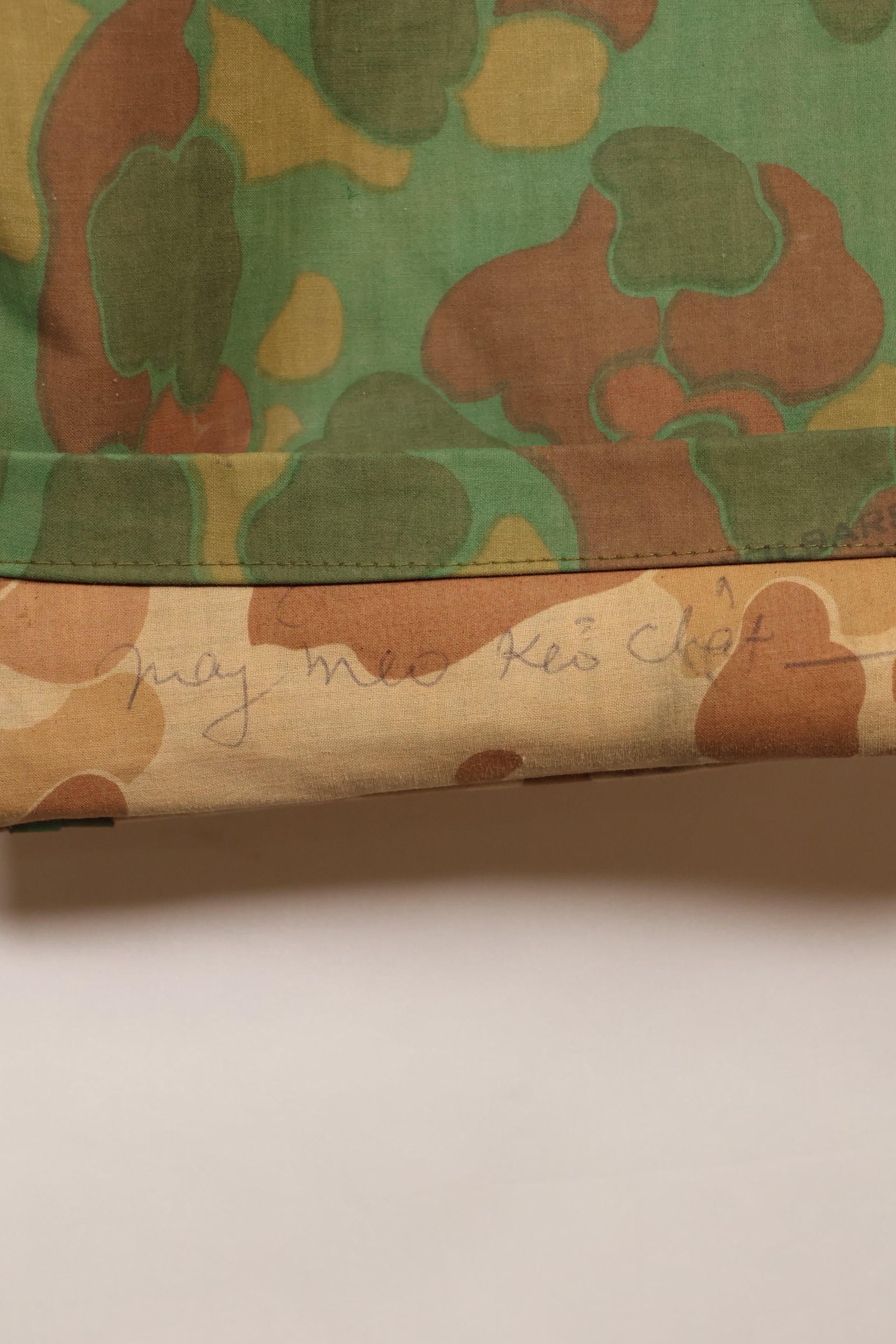 1960's Privately Sourced U.S. Marine Corps Frogskin Poncho Shirt and Pants Set Made in South Vietnam