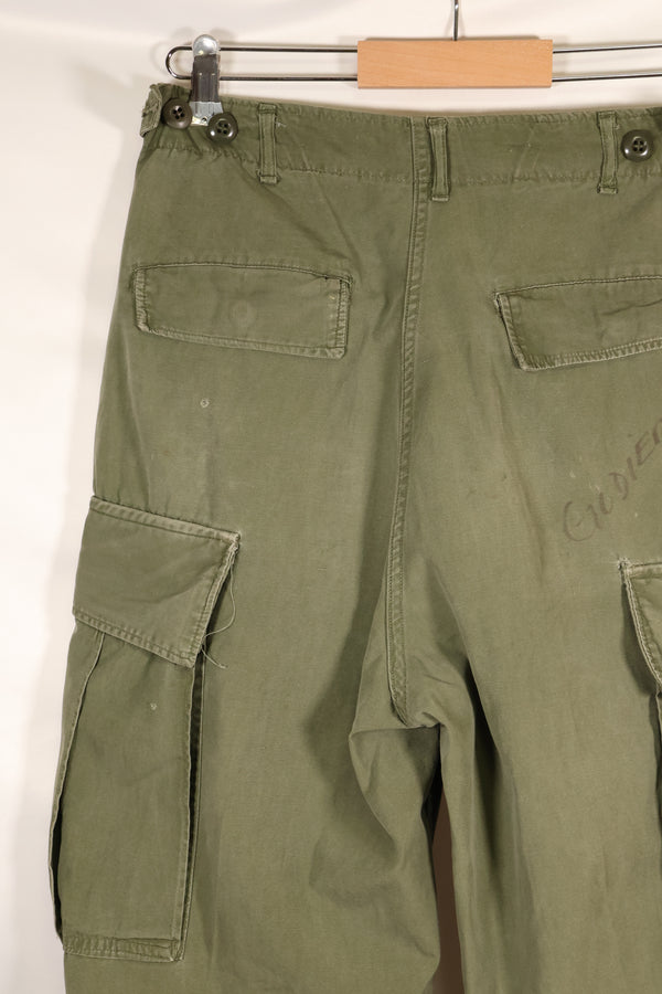 Circa 1965 S-R 2nd Model Jungle Fatigue Pants, used, released by film company