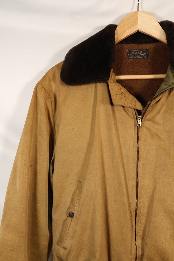1950's USAF B-15 cotton flight jacket, commercial model, used.