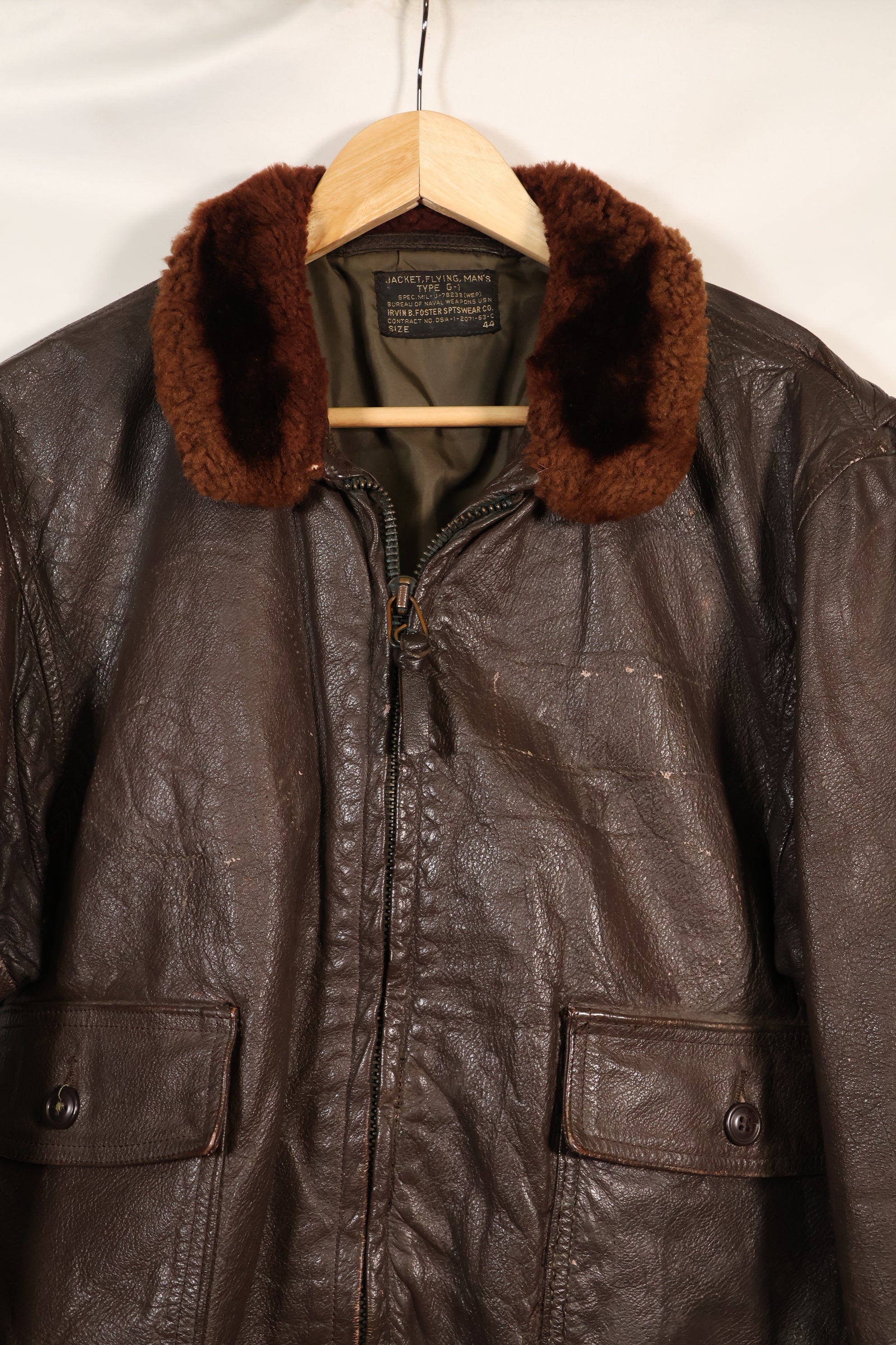 1963 Contract Size 44 US Navy G-1 Flight Jacket Intermediates Used