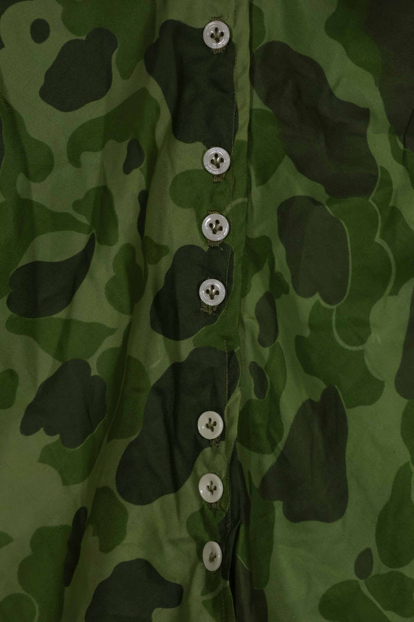 1940s-50s, Parachute camouflage fabric, women's or children's blouse, privately procured.