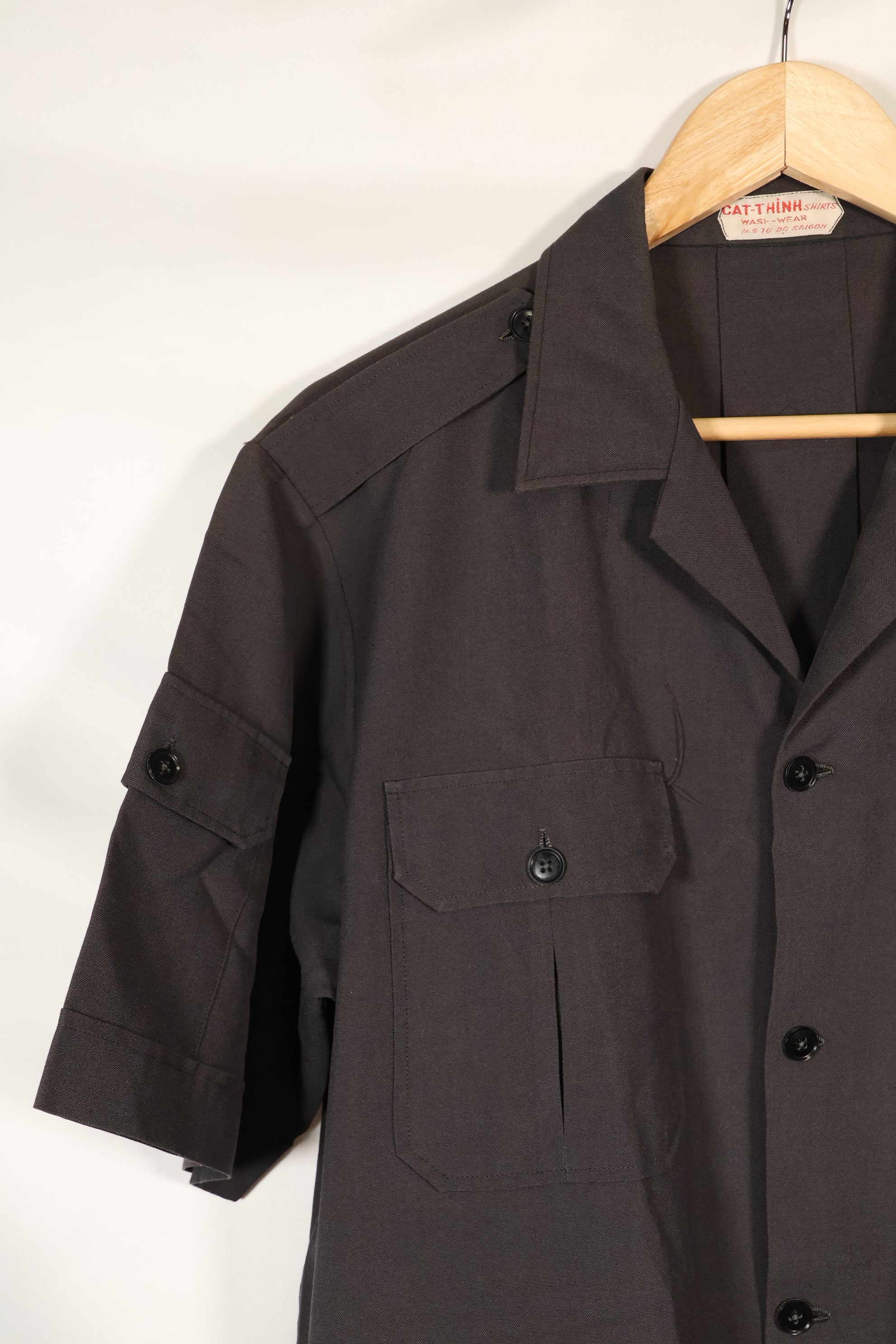 1960s Saigon Taylor Made Black Safari Jacket Pants Set