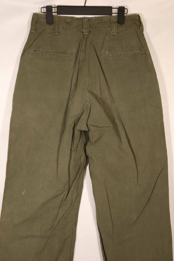 Real 1940s U.S. Army M45 cotton field pants, used.