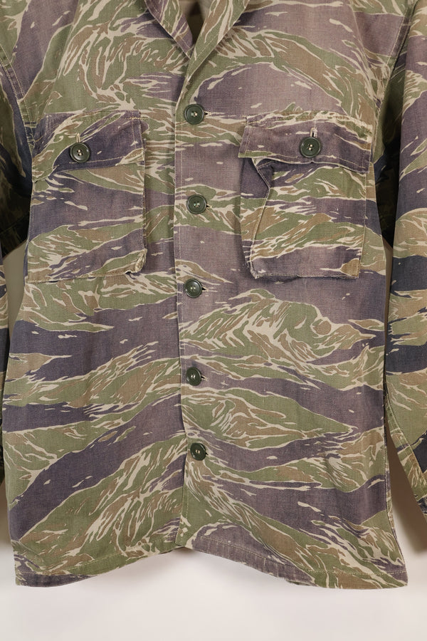 Mid-1960s Japanese Silver Tiger Asian Cut shirt with faded tiger stripes, used.