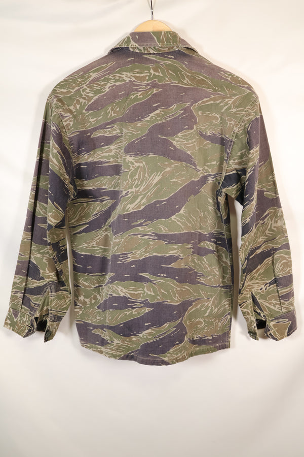 Mid-1960s Japanese Silver Tiger Asian Cut shirt with faded tiger stripes, used.