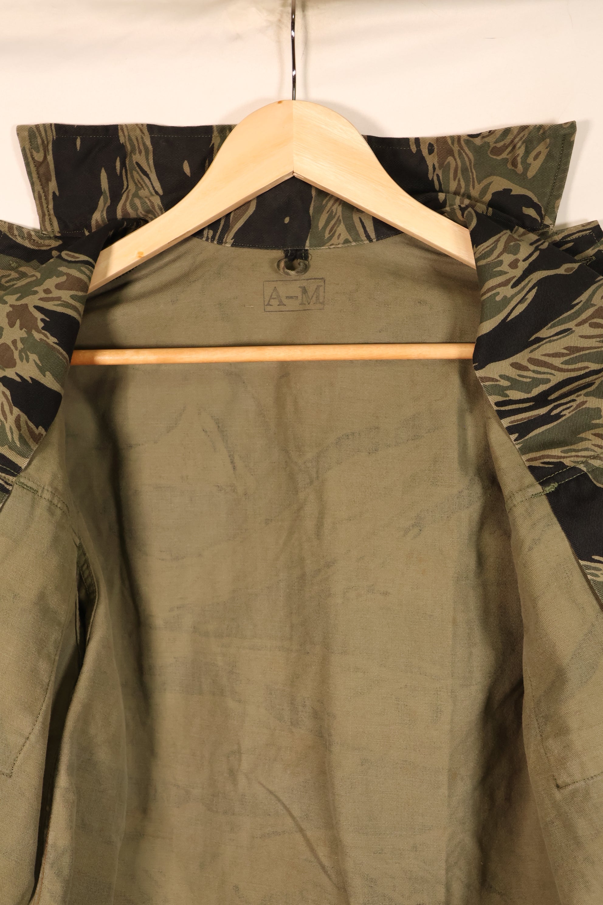 Circa 1965, Made in Japan, A-M, Silver Tiger, Asian Cut, Tiger Stripe Shirt, Good Condition, Used