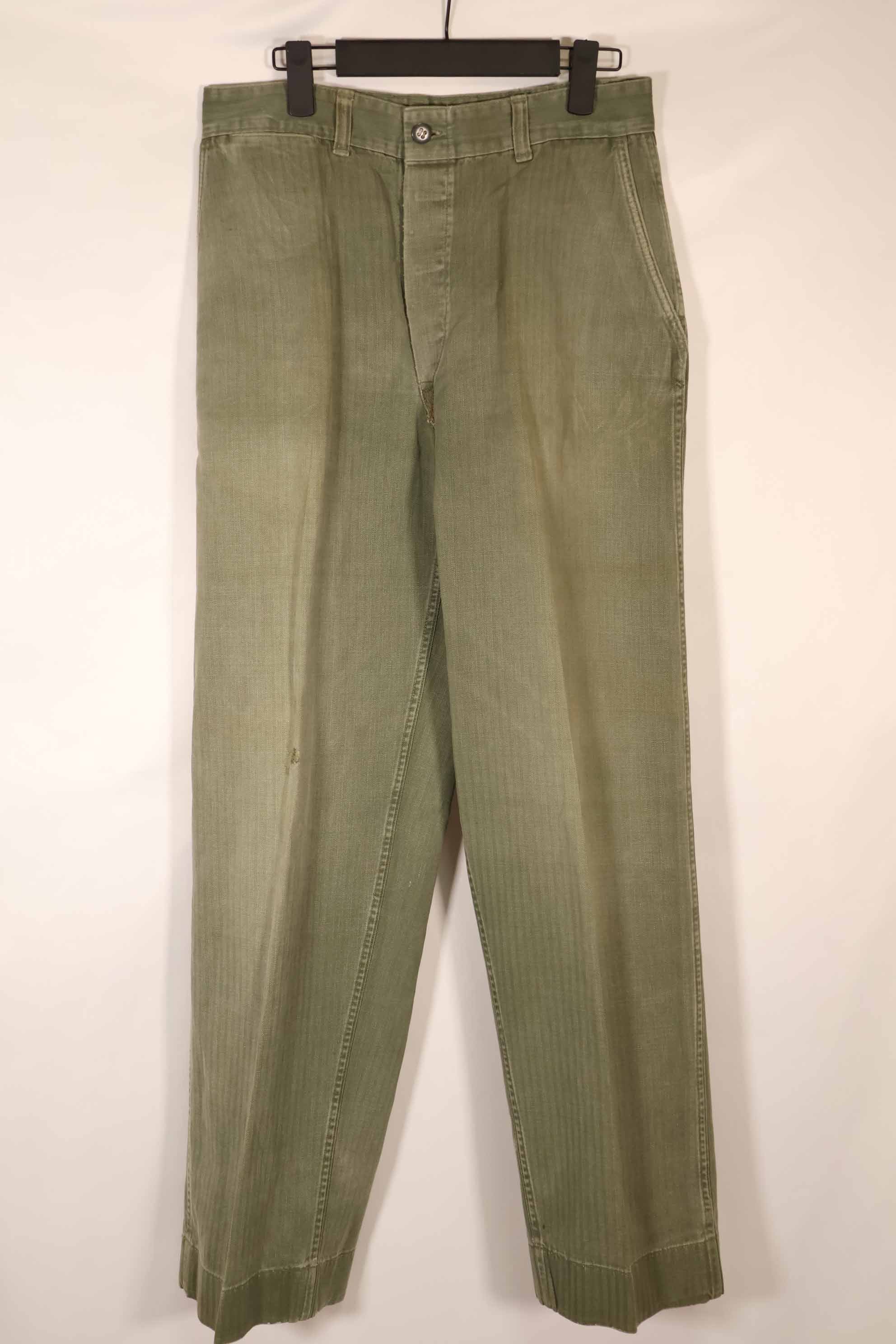 Real 1940s WWII U.S. Marine Corps HBT pants, used A