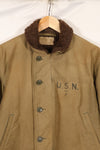 1940s size 38 WWII US Navy N-1 deck jacket, used.