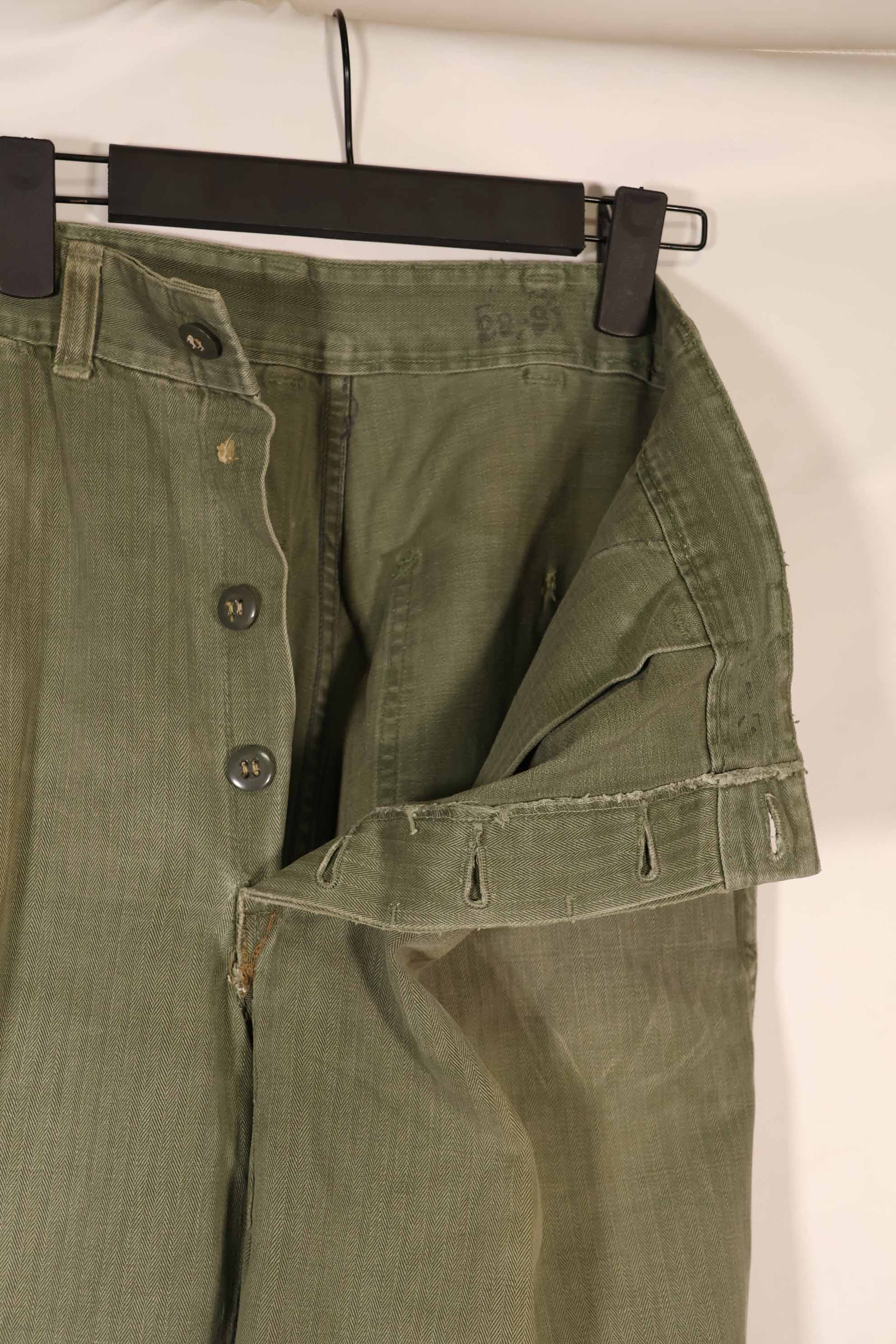 Real 1940s WWII U.S. Marine Corps HBT pants, used A