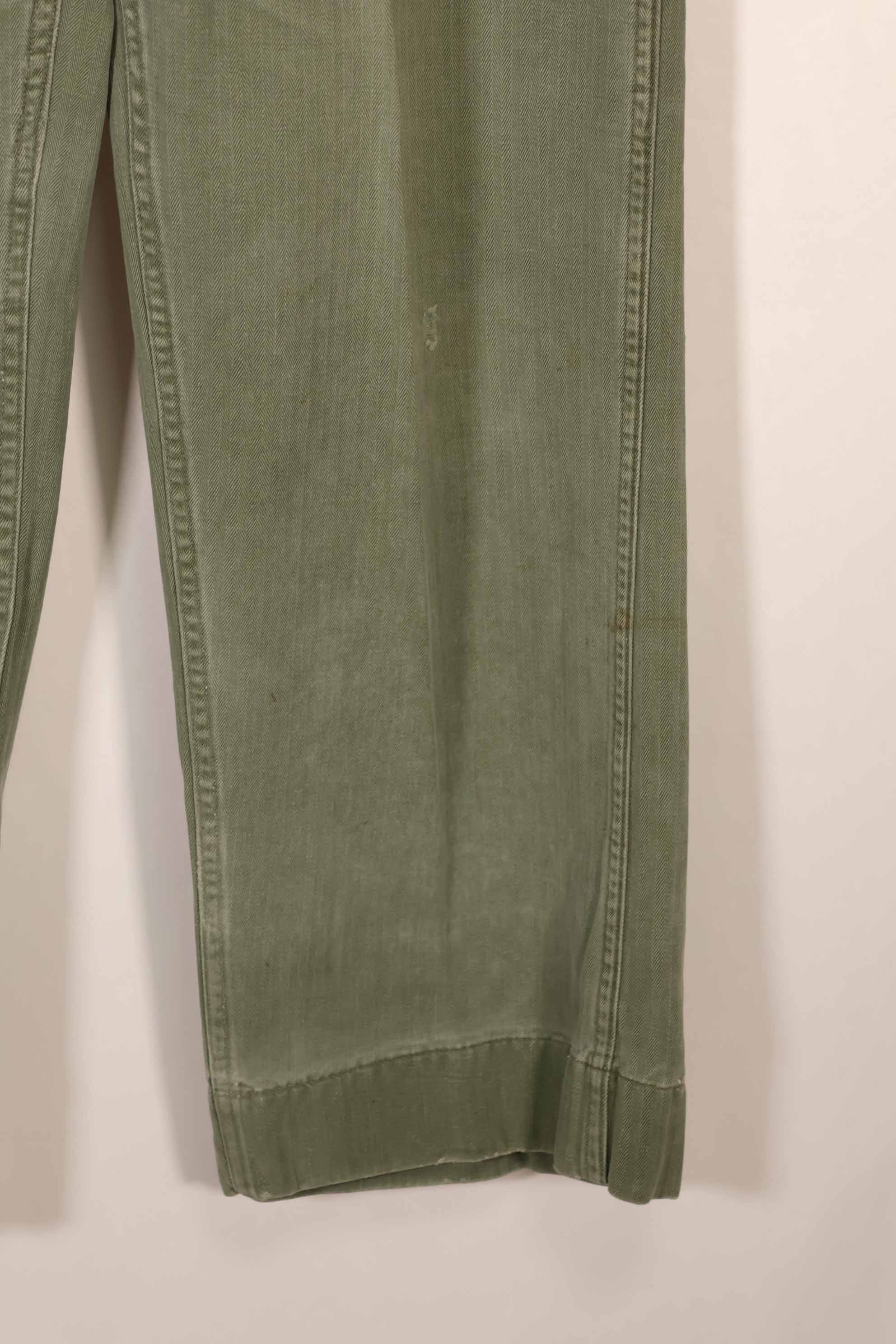 Real 1940s WWII U.S. Marine Corps HBT pants, used, B