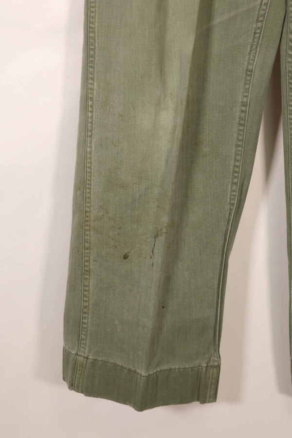 Real 1940s WWII U.S. Marine Corps HBT pants, used, B